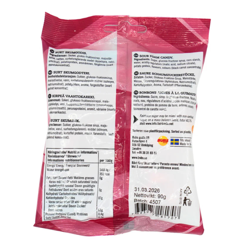 BUBS Raspberry Skulls Mini 90g